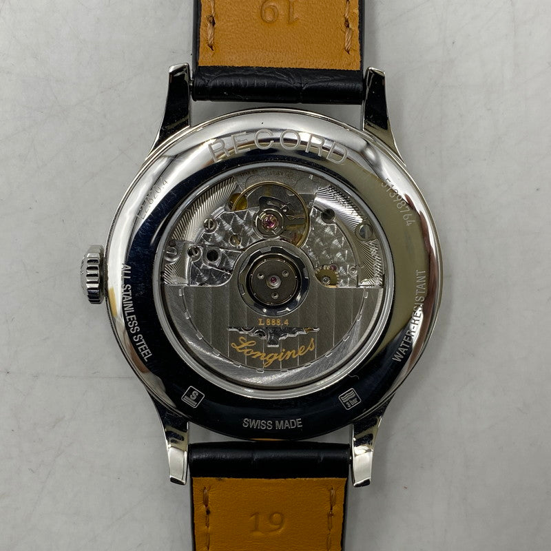 【中古品】【メンズ/レディース】 LONGINES ロンジン L2.820.4.56.2 RECORD AUTOMATIC DATE WATCH レコード オートマチック デイト ウォッチ 腕時計 195-260520-cs-14-izu カラー：ブラック×シルバー 万代Net店