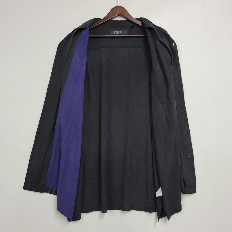【中古品】【メンズ】 NAT NAST ナットナスト SILK OPEN COLLAR SHIRT シルク オープンカラーシャツ 半袖 トップス 146-260525-as-11-izu サイズ：XXL カラー：ブラック 万代Net店