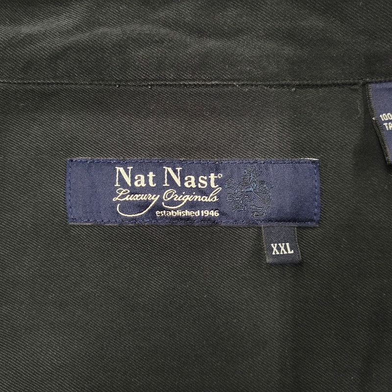 【中古品】【メンズ】 NAT NAST ナットナスト SILK OPEN COLLAR SHIRT シルク オープンカラーシャツ 半袖 トップス 146-260525-as-11-izu サイズ：XXL カラー：ブラック 万代Net店