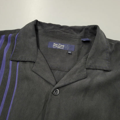 【中古品】【メンズ】 NAT NAST ナットナスト SILK OPEN COLLAR SHIRT シルク オープンカラーシャツ 半袖 トップス 146-260525-as-11-izu サイズ：XXL カラー：ブラック 万代Net店