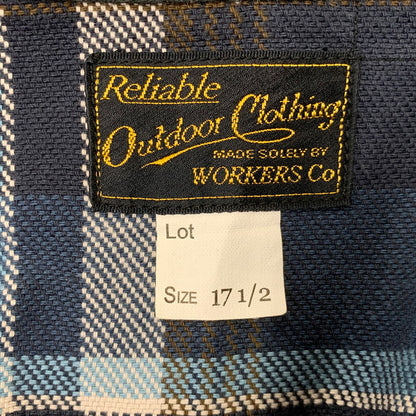 【中古品】【メンズ】 WORKERS ワーカーズ HEAVY CHECK SHIRT ヘビー チェック シャツ トップス 長袖 145-260714-cs-13-izu サイズ：17 1/2 カラー：ブルー 万代Net店