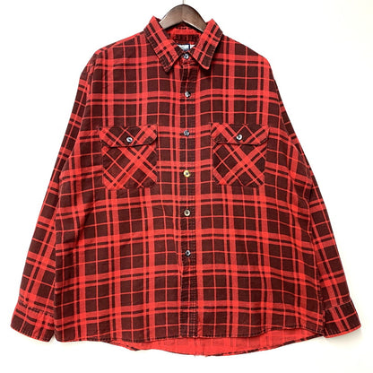 【中古品】【メンズ】 FIELDMASTER フィールドマスター CHECK SHIRT チェックシャツ USA製 長袖 146-260610-as-01-izu サイズ：XL カラー：レッド 万代Net店