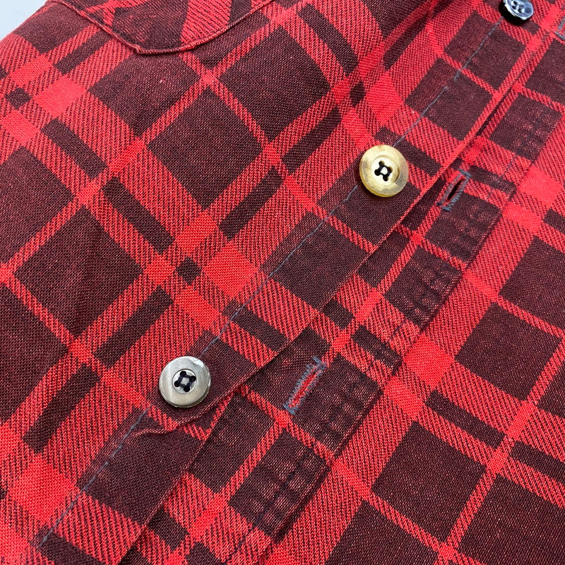 【中古品】【メンズ】 FIELDMASTER フィールドマスター CHECK SHIRT チェックシャツ USA製 長袖 146-260610-as-01-izu サイズ：XL カラー：レッド 万代Net店