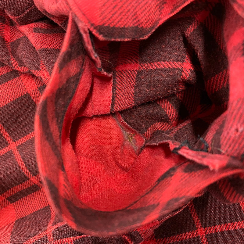 【中古品】【メンズ】 FIELDMASTER フィールドマスター CHECK SHIRT チェックシャツ USA製 長袖 146-260610-as-01-izu サイズ：XL カラー：レッド 万代Net店