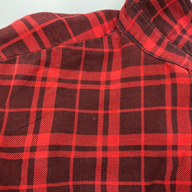 【中古品】【メンズ】 FIELDMASTER フィールドマスター CHECK SHIRT チェックシャツ USA製 長袖 146-260610-as-01-izu サイズ：XL カラー：レッド 万代Net店