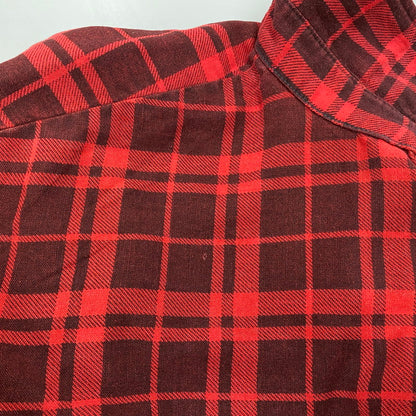 【中古品】【メンズ】 FIELDMASTER フィールドマスター CHECK SHIRT チェックシャツ USA製 長袖 146-260610-as-01-izu サイズ：XL カラー：レッド 万代Net店