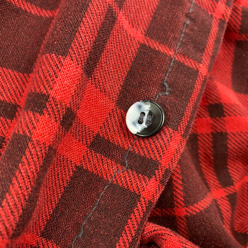 【中古品】【メンズ】 FIELDMASTER フィールドマスター CHECK SHIRT チェックシャツ USA製 長袖 146-260610-as-01-izu サイズ：XL カラー：レッド 万代Net店