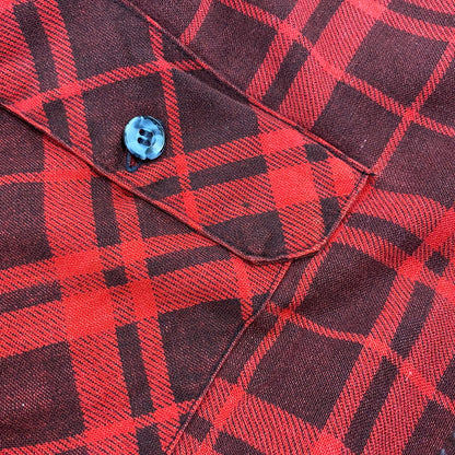 【中古品】【メンズ】 FIELDMASTER フィールドマスター CHECK SHIRT チェックシャツ USA製 長袖 146-260610-as-01-izu サイズ：XL カラー：レッド 万代Net店