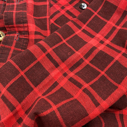 【中古品】【メンズ】 FIELDMASTER フィールドマスター CHECK SHIRT チェックシャツ USA製 長袖 146-260610-as-01-izu サイズ：XL カラー：レッド 万代Net店