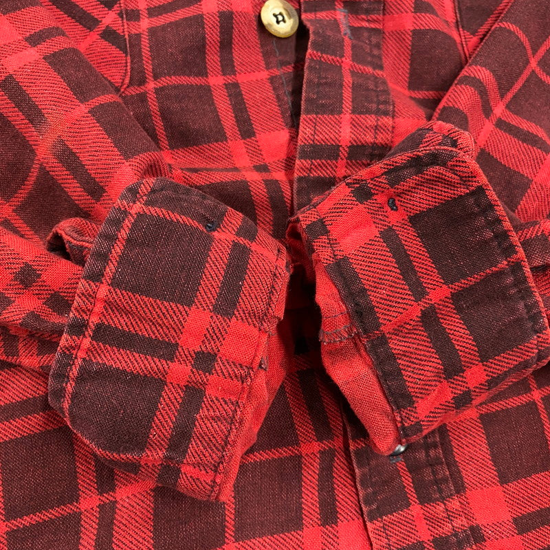 【中古品】【メンズ】 FIELDMASTER フィールドマスター CHECK SHIRT チェックシャツ USA製 長袖 146-260610-as-01-izu サイズ：XL カラー：レッド 万代Net店