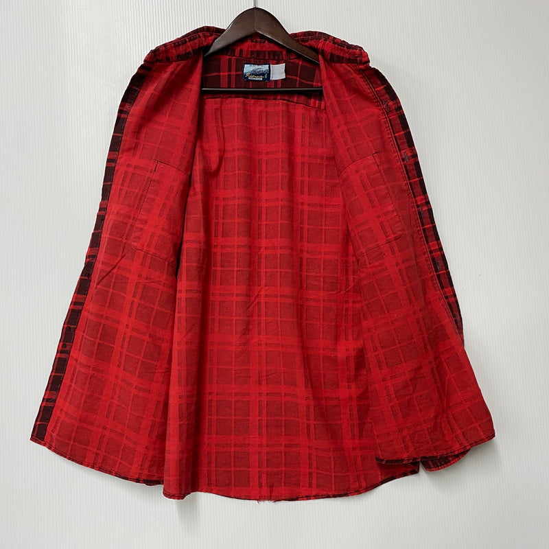 【中古品】【メンズ】 FIELDMASTER フィールドマスター CHECK SHIRT チェックシャツ USA製 長袖 146-260610-as-01-izu サイズ：XL カラー：レッド 万代Net店