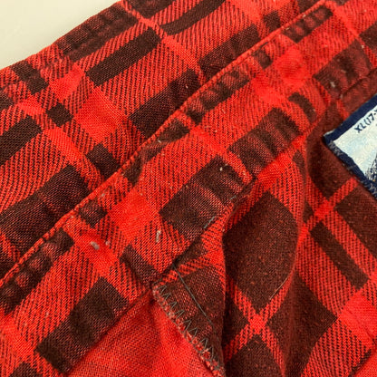【中古品】【メンズ】 FIELDMASTER フィールドマスター CHECK SHIRT チェックシャツ USA製 長袖 146-260610-as-01-izu サイズ：XL カラー：レッド 万代Net店
