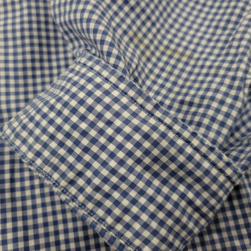 【現状渡し品】【メンズ】 Polo by Ralph Lauren ポロバイラルフローレン CLASSIC FIT GINGHAM CHECK LS BD SHIRT ギンガムチェック ボタンダウン シャツ 長袖 146-260610-as-11-izu サイズ：2XB カラー：ブルー×ホワイト 万代Net店