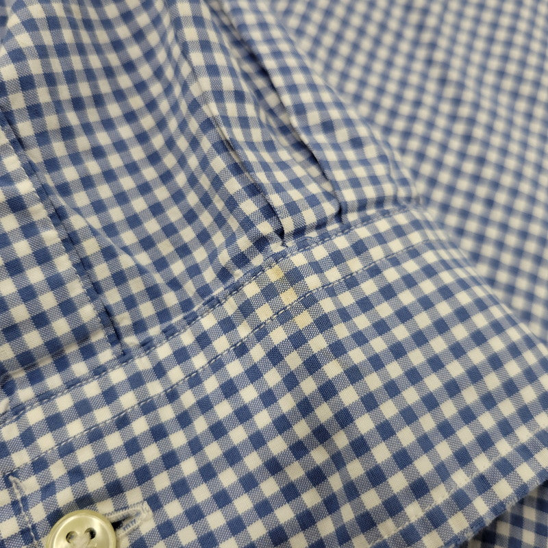 【現状渡し品】【メンズ】 Polo by Ralph Lauren ポロバイラルフローレン CLASSIC FIT GINGHAM CHECK LS BD SHIRT ギンガムチェック ボタンダウン シャツ 長袖 146-260610-as-11-izu サイズ：2XB カラー：ブルー×ホワイト 万代Net店