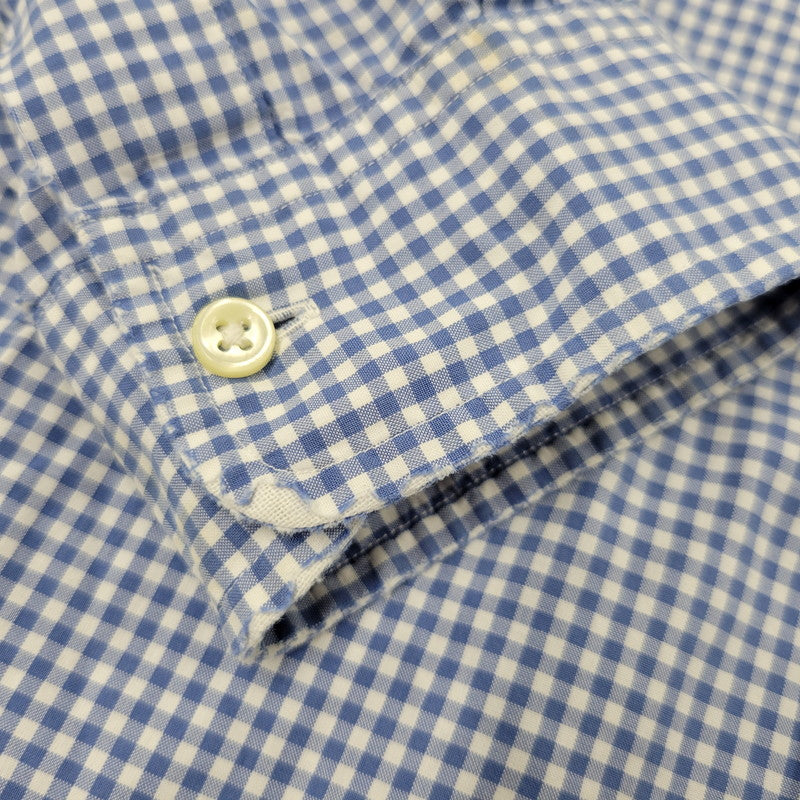 【現状渡し品】【メンズ】 Polo by Ralph Lauren ポロバイラルフローレン CLASSIC FIT GINGHAM CHECK LS BD SHIRT ギンガムチェック ボタンダウン シャツ 長袖 146-260610-as-11-izu サイズ：2XB カラー：ブルー×ホワイト 万代Net店