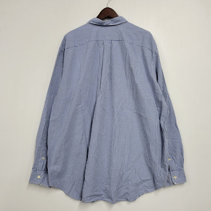【現状渡し品】【メンズ】 Polo by Ralph Lauren ポロバイラルフローレン CLASSIC FIT GINGHAM CHECK LS BD SHIRT ギンガムチェック ボタンダウン シャツ 長袖 146-260610-as-11-izu サイズ：2XB カラー：ブルー×ホワイト 万代Net店