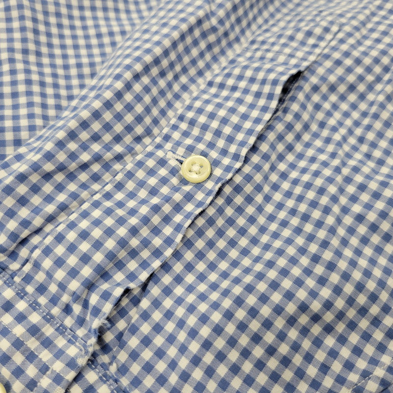 【現状渡し品】【メンズ】 Polo by Ralph Lauren ポロバイラルフローレン CLASSIC FIT GINGHAM CHECK LS BD SHIRT ギンガムチェック ボタンダウン シャツ 長袖 146-260610-as-11-izu サイズ：2XB カラー：ブルー×ホワイト 万代Net店