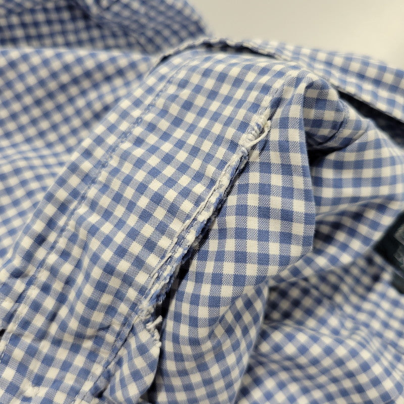 【現状渡し品】【メンズ】 Polo by Ralph Lauren ポロバイラルフローレン CLASSIC FIT GINGHAM CHECK LS BD SHIRT ギンガムチェック ボタンダウン シャツ 長袖 146-260610-as-11-izu サイズ：2XB カラー：ブルー×ホワイト 万代Net店