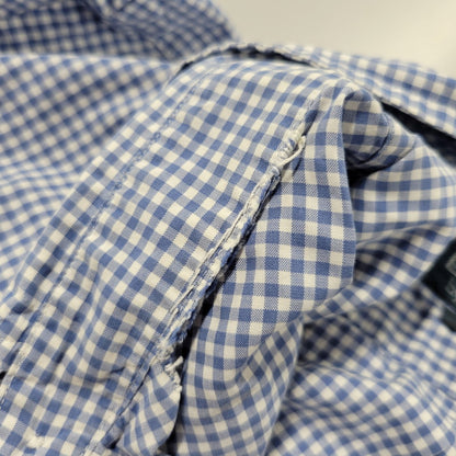 【現状渡し品】【メンズ】 Polo by Ralph Lauren ポロバイラルフローレン CLASSIC FIT GINGHAM CHECK LS BD SHIRT ギンガムチェック ボタンダウン シャツ 長袖 146-260610-as-11-izu サイズ：2XB カラー：ブルー×ホワイト 万代Net店