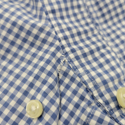 【現状渡し品】【メンズ】 Polo by Ralph Lauren ポロバイラルフローレン CLASSIC FIT GINGHAM CHECK LS BD SHIRT ギンガムチェック ボタンダウン シャツ 長袖 146-260610-as-11-izu サイズ：2XB カラー：ブルー×ホワイト 万代Net店