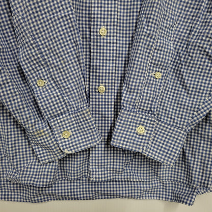 【現状渡し品】【メンズ】 Polo by Ralph Lauren ポロバイラルフローレン CLASSIC FIT GINGHAM CHECK LS BD SHIRT ギンガムチェック ボタンダウン シャツ 長袖 146-260610-as-11-izu サイズ：2XB カラー：ブルー×ホワイト 万代Net店