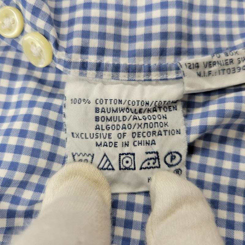 【現状渡し品】【メンズ】 Polo by Ralph Lauren ポロバイラルフローレン CLASSIC FIT GINGHAM CHECK LS BD SHIRT ギンガムチェック ボタンダウン シャツ 長袖 146-260610-as-11-izu サイズ：2XB カラー：ブルー×ホワイト 万代Net店