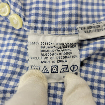 【現状渡し品】【メンズ】 Polo by Ralph Lauren ポロバイラルフローレン CLASSIC FIT GINGHAM CHECK LS BD SHIRT ギンガムチェック ボタンダウン シャツ 長袖 146-260610-as-11-izu サイズ：2XB カラー：ブルー×ホワイト 万代Net店