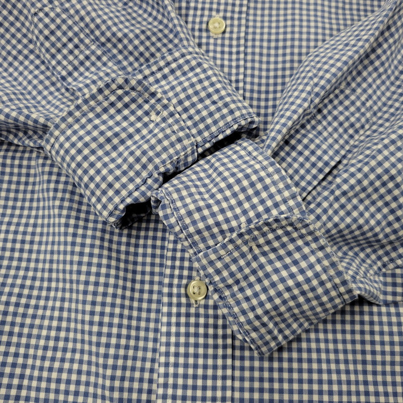 【現状渡し品】【メンズ】 Polo by Ralph Lauren ポロバイラルフローレン CLASSIC FIT GINGHAM CHECK LS BD SHIRT ギンガムチェック ボタンダウン シャツ 長袖 146-260610-as-11-izu サイズ：2XB カラー：ブルー×ホワイト 万代Net店