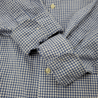 【現状渡し品】【メンズ】 Polo by Ralph Lauren ポロバイラルフローレン CLASSIC FIT GINGHAM CHECK LS BD SHIRT ギンガムチェック ボタンダウン シャツ 長袖 146-260610-as-11-izu サイズ：2XB カラー：ブルー×ホワイト 万代Net店