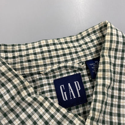 【中古品】【メンズ】 OLD GAP オールドギャップ CHECK SS BD SHIRT チェック ショートスリーブ ボタンダウン シャツ 半袖 146-260610-as-02-izu サイズ：M カラー：グリーン系 万代Net店