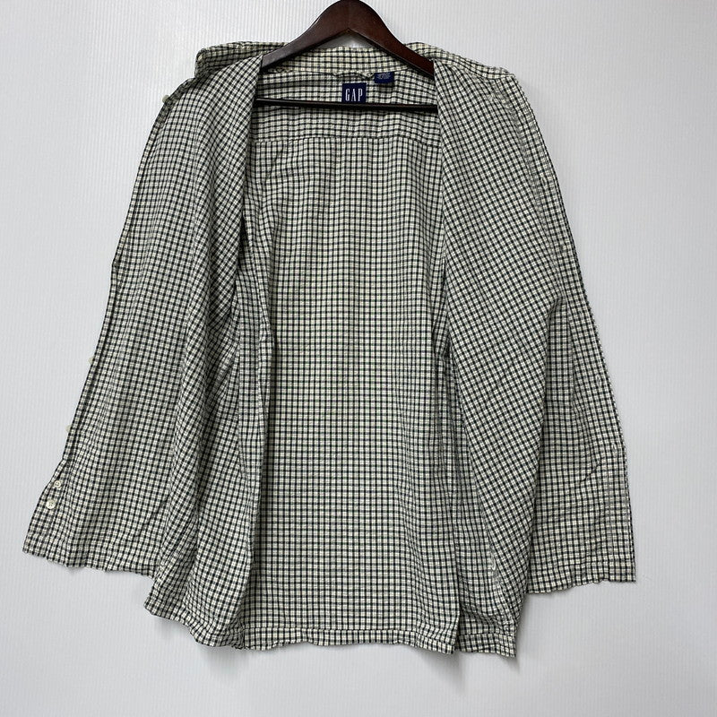 【中古品】【メンズ】 OLD GAP オールドギャップ CHECK SS BD SHIRT チェック ショートスリーブ ボタンダウン シャツ 半袖 146-260610-as-02-izu サイズ：M カラー：グリーン系 万代Net店