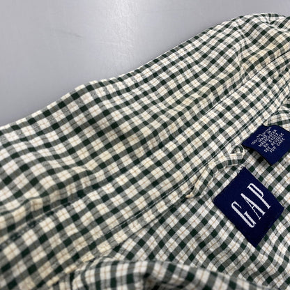 【中古品】【メンズ】 OLD GAP オールドギャップ CHECK SS BD SHIRT チェック ショートスリーブ ボタンダウン シャツ 半袖 146-260610-as-02-izu サイズ：M カラー：グリーン系 万代Net店