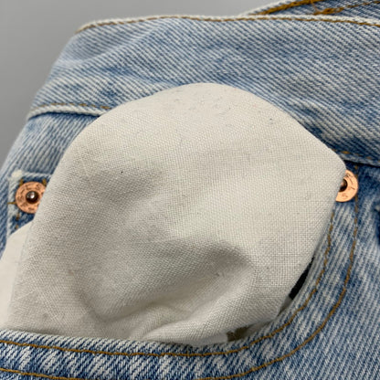 【中古品】【メンズ】 LEVI'S 501 刻印552 USA製 SMALL E 不均等V ナイロンフット DENIM PANTS デニム パンツ ズボン ボトムス 157-260526-ya-15-izu サイズ：下記参照 カラー：ライトインディゴ 万代Net店