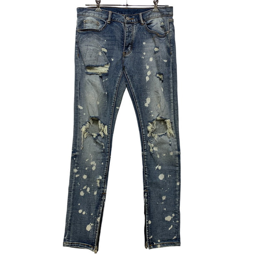 【中古品】【メンズ】 MNML ミニマル PAINT CRASH DENIM PANTS ペイント クラッシュ デニムパンツ ジーンズ ズボン ボトムス 153-260728-ay-10-izu サイズ：34 カラー：インディゴ 万代Net店