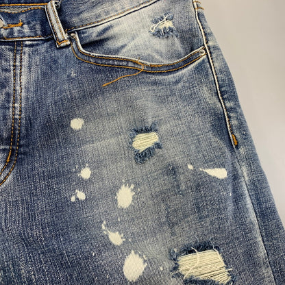 【中古品】【メンズ】 MNML ミニマル PAINT CRASH DENIM PANTS ペイント クラッシュ デニムパンツ ジーンズ ズボン ボトムス 153-260728-ay-10-izu サイズ：34 カラー：インディゴ 万代Net店