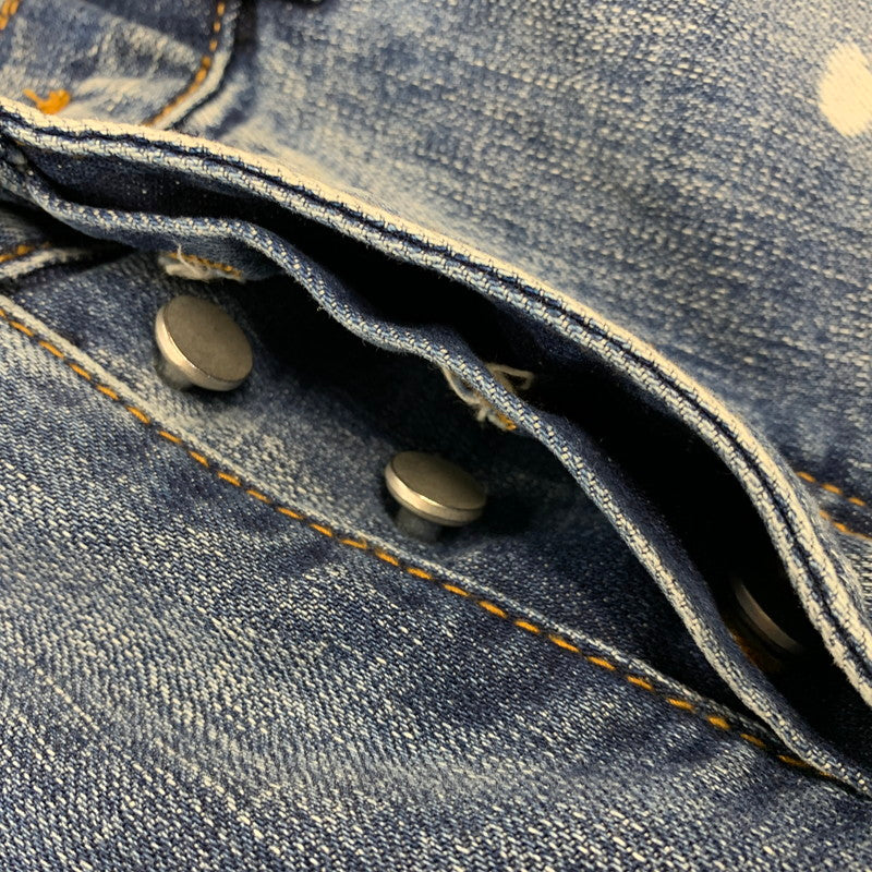 【中古品】【メンズ】 MNML ミニマル PAINT CRASH DENIM PANTS ペイント クラッシュ デニムパンツ ジーンズ ズボン ボトムス 153-260728-ay-10-izu サイズ：34 カラー：インディゴ 万代Net店
