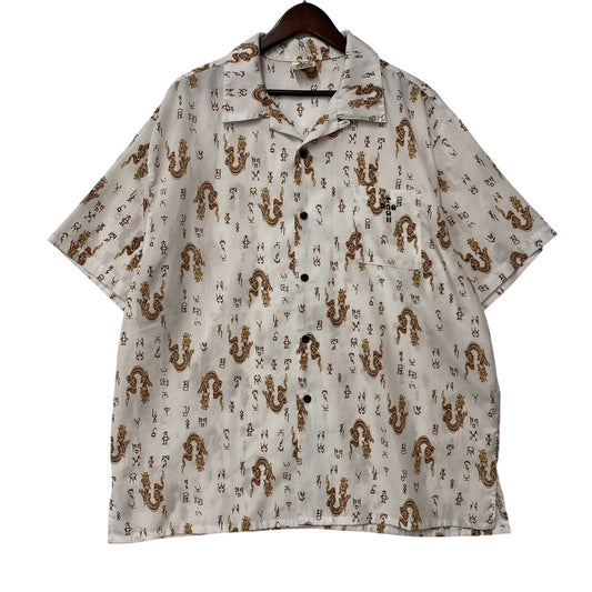 【中古品】【メンズ】 DOG TOWN ドッグタウン DRAGON OPEN COLLAR SHIRT ドラゴン オープンカラーシャツ 黒龍 半袖 146-260610-as-07-izu カラー：ホワイト系 万代Net店