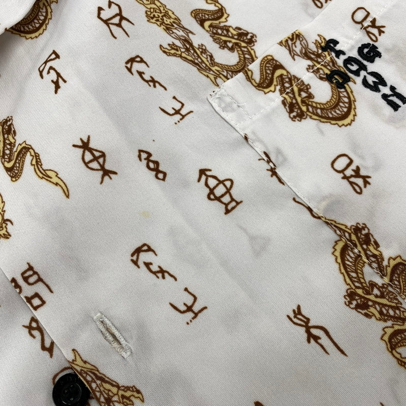 【中古品】【メンズ】 DOG TOWN ドッグタウン DRAGON OPEN COLLAR SHIRT ドラゴン オープンカラーシャツ 黒龍 半袖 146-260610-as-07-izu カラー：ホワイト系 万代Net店