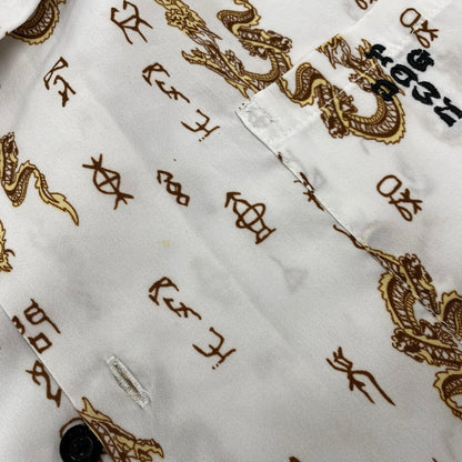 【中古品】【メンズ】 DOG TOWN ドッグタウン DRAGON OPEN COLLAR SHIRT ドラゴン オープンカラーシャツ 黒龍 半袖 146-260610-as-07-izu カラー：ホワイト系 万代Net店