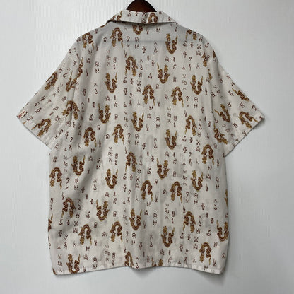 【中古品】【メンズ】 DOG TOWN ドッグタウン DRAGON OPEN COLLAR SHIRT ドラゴン オープンカラーシャツ 黒龍 半袖 146-260610-as-07-izu カラー：ホワイト系 万代Net店