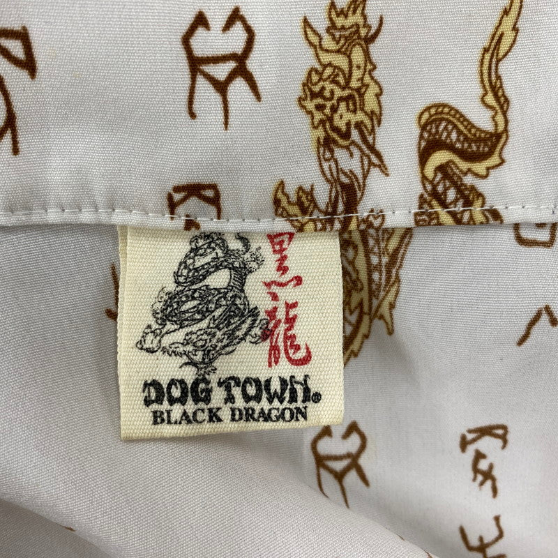 【中古品】【メンズ】 DOG TOWN ドッグタウン DRAGON OPEN COLLAR SHIRT ドラゴン オープンカラーシャツ 黒龍 半袖 146-260610-as-07-izu カラー：ホワイト系 万代Net店