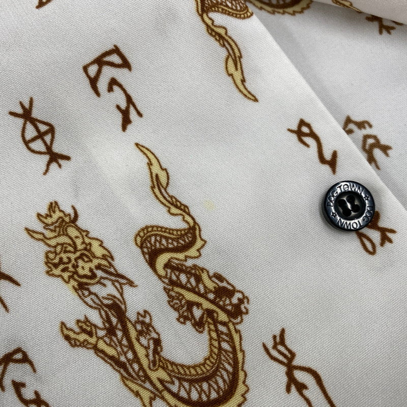 【中古品】【メンズ】 DOG TOWN ドッグタウン DRAGON OPEN COLLAR SHIRT ドラゴン オープンカラーシャツ 黒龍 半袖 146-260610-as-07-izu カラー：ホワイト系 万代Net店