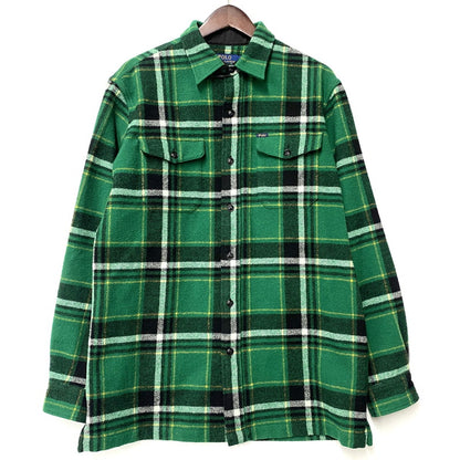 【中古品】【メンズ】 POLO RALPH LAUREN ポロ・ラルフローレン CLASSIC FIT WOOL CHECK L/S SHIRT ウールチェック ロングスリーブ シャツ 長袖 147-260519-as-16-izu サイズ：M カラー：グリーン系 万代Net店