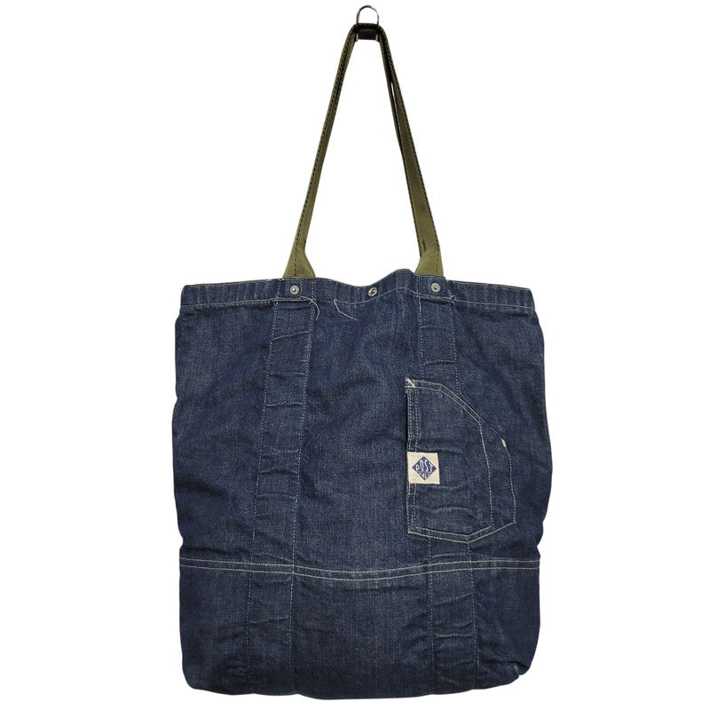 【中古品】【メンズ/レディース】 POST O'ALLS ポストオーバーオールズ USA製 DENIM TOTE BAG デニム トート バッグ カバン 鞄 188-260527-cs-13-izu カラー：インディゴ×グリーン 万代Net店