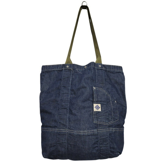 【中古品】【メンズ/レディース】 POST O'ALLS ポストオーバーオールズ USA製 DENIM TOTE BAG デニム トート バッグ カバン 鞄 188-260527-cs-13-izu カラー：インディゴ×グリーン 万代Net店