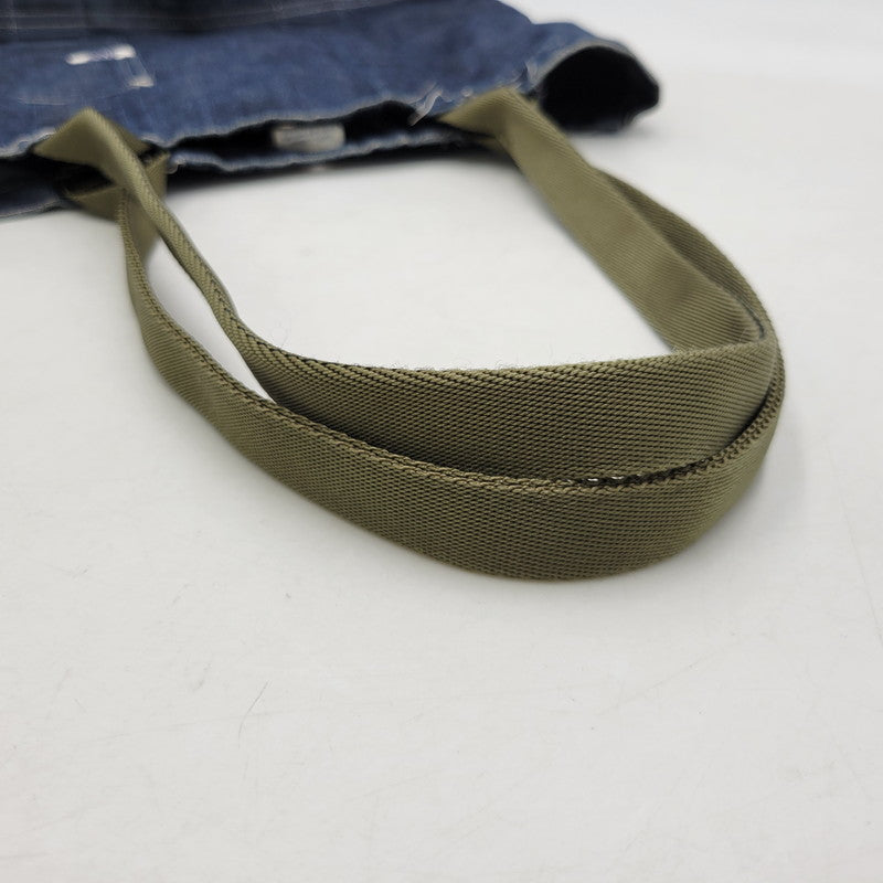 【中古品】【メンズ/レディース】 POST O'ALLS ポストオーバーオールズ USA製 DENIM TOTE BAG デニム トート バッグ カバン 鞄 188-260527-cs-13-izu カラー：インディゴ×グリーン 万代Net店