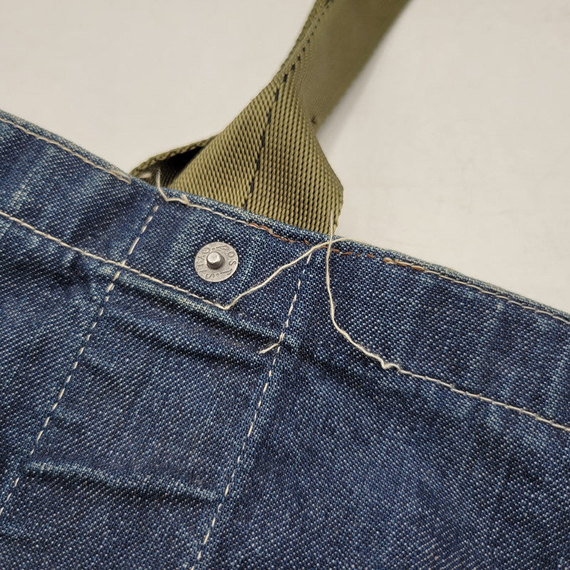 【中古品】【メンズ/レディース】 POST O'ALLS ポストオーバーオールズ USA製 DENIM TOTE BAG デニム トート バッグ カバン 鞄 188-260527-cs-13-izu カラー：インディゴ×グリーン 万代Net店
