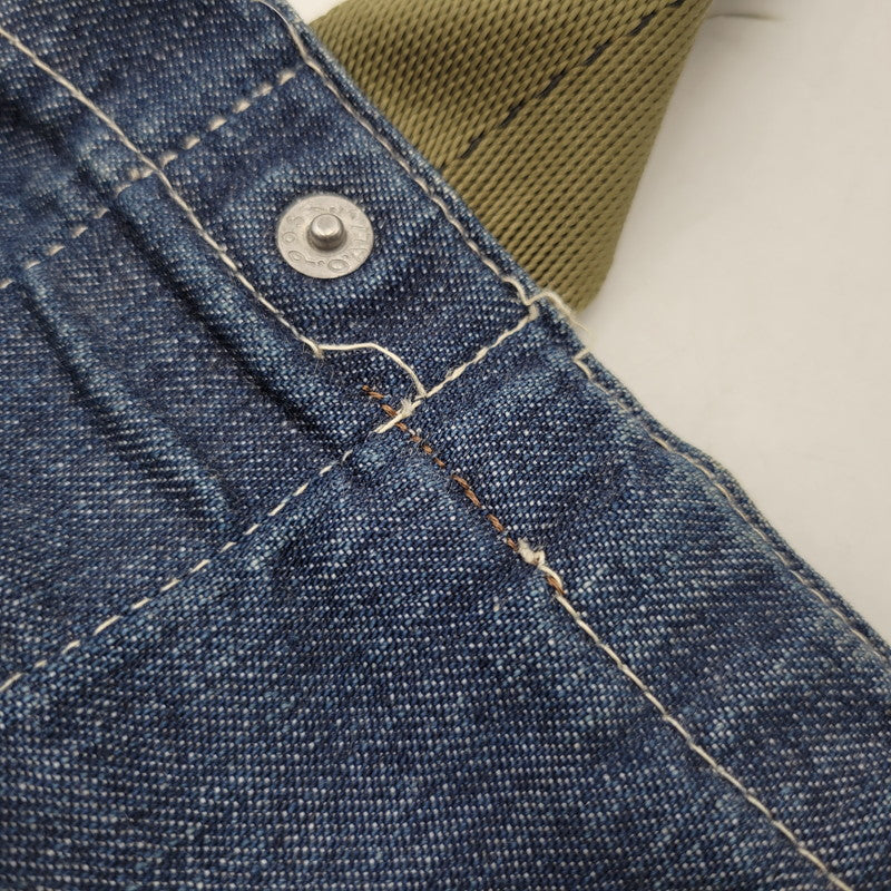 【中古品】【メンズ/レディース】 POST O'ALLS ポストオーバーオールズ USA製 DENIM TOTE BAG デニム トート バッグ カバン 鞄 188-260527-cs-13-izu カラー：インディゴ×グリーン 万代Net店