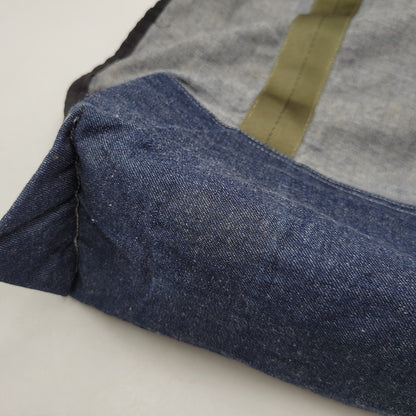 【中古品】【メンズ/レディース】 POST O'ALLS ポストオーバーオールズ USA製 DENIM TOTE BAG デニム トート バッグ カバン 鞄 188-260527-cs-13-izu カラー：インディゴ×グリーン 万代Net店