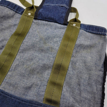 【中古品】【メンズ/レディース】 POST O'ALLS ポストオーバーオールズ USA製 DENIM TOTE BAG デニム トート バッグ カバン 鞄 188-260527-cs-13-izu カラー：インディゴ×グリーン 万代Net店